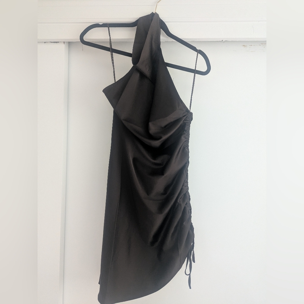 Elegant Chocolate Brown Halter Dress